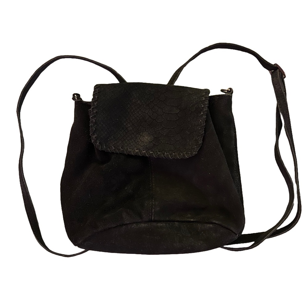 Black Suede Mini Backpack